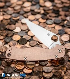 Spyderco Copper Paramilitary 2 Knife (3.4" Satin REX 45) C81CUP2 -Kershaw Sales Shop Spyderco Copper Paramilatary 2 Exclusive BHQ kp pennies web