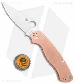 Spyderco Copper Paramilitary 2 Knife (3.4" Satin REX 45) C81CUP2 -Kershaw Sales Shop Spyderco Copper Paramilitary 2 Knife Satin C81CUP2 BHQ 96305 jr bottlecap