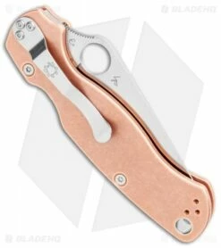 Spyderco Copper Paramilitary 2 Knife (3.4" Satin REX 45) C81CUP2 -Kershaw Sales Shop Spyderco Copper Paramilitary 2 Knife Satin C81CUP2 BHQ 96305 jr side