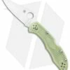 Spyderco Delica 4 Knife Flat Ground Glow Scales (2.88" Satin) C11FPGITD