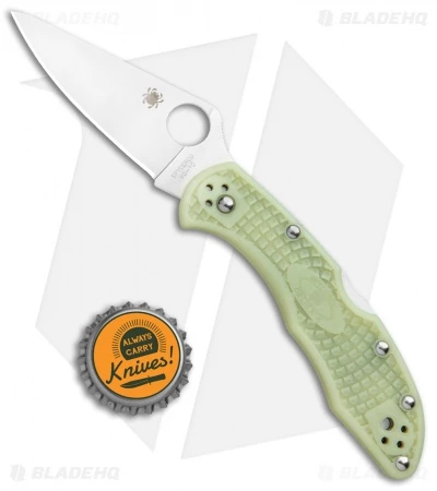 Spyderco Delica 4 Knife Flat Ground Glow Scales (2.88" Satin) C11FPGITD 5 Spyderco Delica 4 Knife Flat Ground Glow Scales (2.88" Satin) C11FPGITD - Image 5