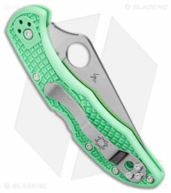 Spyderco Delica 4 M4 Lock Back Knife Mint FRN (2.88" Satin M4) C11FPGRM4 -Kershaw Sales Shop Spyderco Delica 4 Knife Flat Ground Jade FRN Satin BHQ 175345 jr side