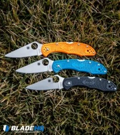 Spyderco Delica 4 Knife Flat Ground Orange FRN (2.88" Satin) C11FPOR -Kershaw Sales Shop Spyderco Delica 4 Knife Flat Ground Orange FRN Satin C11FPOR BHQ 10397 kp grass web