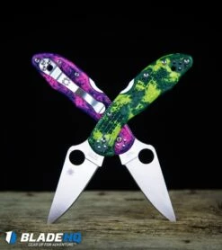 Spyderco Delica 4 Knife Flat Ground Zome Green/Yellow FRN (2.8" S30V) C11ZFPYL -Kershaw Sales Shop Spyderco Delica 4 Knife Flat Ground Zome BHQ76575 kp wood cross