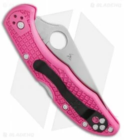 Spyderco Delica 4 Lightweight Lockback Knife Pink FRN (2.88" Satin S30V) -Kershaw Sales Shop Spyderco Delica 4 Lightweight Lockback Knife Pink FRN 2.88 Satin S30V BHQ 116280 LS Side