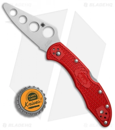 Spyderco Delica 4 Knife Trainer Knife Red FRN (2.88" Dull) C11TR 4 Spyderco Delica 4 Knife Trainer Knife Red FRN (2.88" Dull) C11TR - Image 4