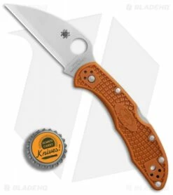 Spyderco Delica 4 Wharncliffe Sprint Run Knife Burnt Orange (2.9" HAP40 Core) -Kershaw Sales Shop Spyderco Delica 4 Wharncliffe Sprint Run Burnt Orange HAP40 Core BHQ 78692 er bottlecap