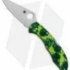 Spyderco Delica 4 Knife Flat Ground Zome Green/Yellow FRN (2.8" S30V) C11ZFPYL
