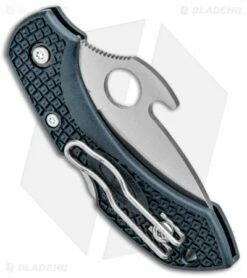 Spyderco Dragonfly 2 Knife W/ Emerson Opener Dark Gray (2.28" Satin) C28PGYW2 -Kershaw Sales Shop Spyderco Dragonfly 2 Emerson Opener Dark Blue FRN Satin C28PGYW2 BHQ 97438 jr side 2