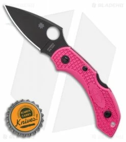 Spyderco Dragonfly 2 Pink Lightweight Lockback Knife Pink FRN (2.3" Black) -Kershaw Sales Shop Spyderco Dragonfly 2 Pink Heals Lightweight Knife Pink FRN 2.3 Black BHQ 121027 LS Bottlecap