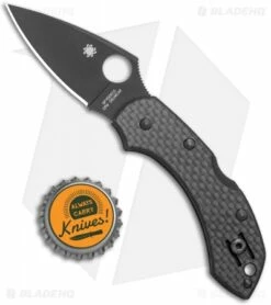 Spyderco Dragonfly Lockback Knife Carbon Fiber (2.25" Black CRU-WEAR) -Kershaw Sales Shop Spyderco Dragonfly LB CF Black C28CFPBK BHQ 123707 jr bottlecap