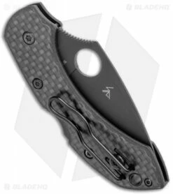 Spyderco Dragonfly Lockback Knife Carbon Fiber (2.25" Black CRU-WEAR) -Kershaw Sales Shop Spyderco Dragonfly LB CF Black C28CFPBK BHQ 123707 jr side