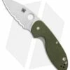 Spyderco Efficient Liner Lock Knife Green G-10 (3" Satin Serr) C216GPSGR