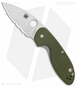 Spyderco Efficient Liner Lock Knife Green G-10 (3" Satin Serr) C216GPSGR