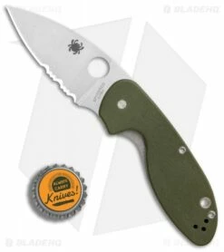 Spyderco Efficient Liner Lock Knife Green G-10 (3" Satin Serr) C216GPSGR 7 Spyderco Efficient Liner Lock Knife Green G-10 (3" Satin Serr) C216GPSGR -Kershaw Sales Shop Spyderco Efficient Green G10 Part Serr BHQ 85709 er bottlecap