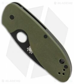 Spyderco Efficient Liner Lock Knife Green G-10 (3" Black) C216GPGRBK -Kershaw Sales Shop Spyderco Efficient Green G10 Plain Black BHQ 85708 er spine