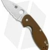 Spyderco Efficient Liner Lock Knife Brown G-10 (3" Satin Serr) C216GPSBBN