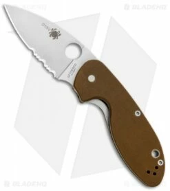 Spyderco Efficient Liner Lock Knife Brown G-10 (3" Satin Serr) C216GPSBBN