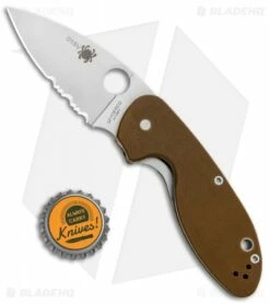 Spyderco Efficient Liner Lock Knife Brown G-10 (3" Satin Serr) C216GPSBBN 7 Spyderco Efficient Liner Lock Knife Brown G-10 (3" Satin Serr) C216GPSBBN -Kershaw Sales Shop Spyderco Efficient LL Brown G 10 Satin Serr C216GPSBN BHQ 88533 jr bottlecap