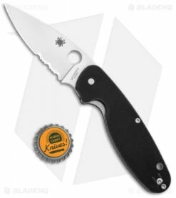 Spyderco Emphasis Liner Lock Knife Black G-10 (3.61" Satin Serr) C245GPS -Kershaw Sales Shop Spyderco Emphasis LL Black G 10 Satin Serr C245GPS BHQ 97495 jr bottlecap