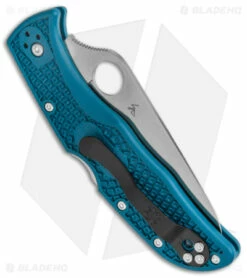 Spyderco Endela Lightweight Lockback Blue FRN (3.4" Serr) C243FSK390 -Kershaw Sales Shop Spyderco Endela Lightweight LB Blue FRN Serr BHQ 121040 jr side
