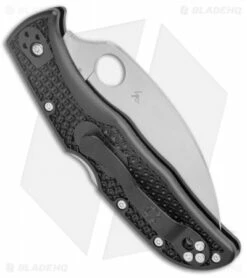 Spyderco Endela Wharncliffe Lockback Knife Black FRN (3.5" Satin) -Kershaw Sales Shop Spyderco Endela Wharncliffe Back Lock Black FRN Satin C243FPWCBK BHQ 138211 jr side