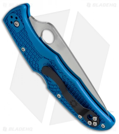 Spyderco Endura 4 Knife Flat Ground Blue FRN (3.75" Satin Plain) C10FPBL 3 Spyderco Endura 4 Knife Flat Ground Blue FRN (3.75" Satin Plain) C10FPBL - Image 3