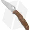 Spyderco Endura 4 Knife Flat Ground Brown FRN (3.75" Satin Plain) C10FPBN