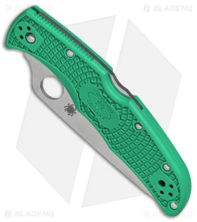 Spyderco Endura 4 Knife Flat Ground Green FRN (3.75" Satin) C10FPGR 2 Spyderco Endura 4 Knife Flat Ground Green FRN (3.75" Satin) C10FPGR - Image 2