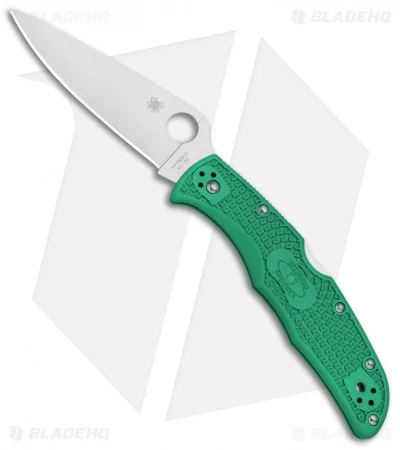 Spyderco Endura 4 Knife Flat Ground Green FRN (3.75" Satin) C10FPGR 1 Spyderco Endura 4 Knife Flat Ground Green FRN (3.75" Satin) C10FPGR
