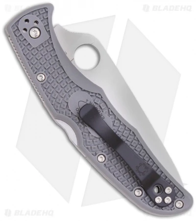 Spyderco Endura 4 Knife Flat Ground Gray FRN (3.75" Satin Plain) C10FPGY 2 Spyderco Endura 4 Knife Flat Ground Gray FRN (3.75" Satin Plain) C10FPGY - Image 2