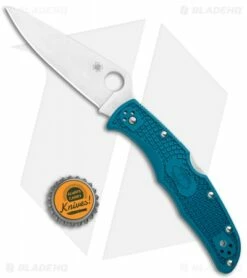 Spyderco Endura 4 Knife Flat Ground Blue FRN (3.75" Satin K390) C10FPK390 -Kershaw Sales Shop Spyderco Endura 4 Knife Flat Ground Blue FRN Satin C10FPK390 BHQ 112407 jr bottlecap