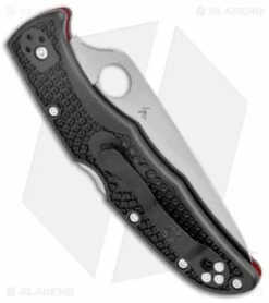 Spyderco Endura 4 Thin Red Line Knife Black FRN (3.75" Serr Satin) C10FPSBKRD 6 Spyderco Endura 4 Thin Red Line Knife Black FRN (3.75" Serr Satin) C10FPSBKRD -Kershaw Sales Shop Spyderco Endura 4 Thin Red Line Black FRN Satin Serr C10FPSBKRD BHQ 125865 jr side