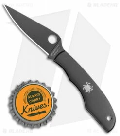 Spyderco GrassHopper Black Stainless Steel Keychain Knife (2.3" Black) C138BKP -Kershaw Sales Shop Spyderco GrassHopper Black Stainless Steel Keychain Knife 2.3 Black C138BKP BHQ 116290 LS Bottlecap