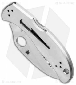 Spyderco Harpy Lockback Knife Stainless Steel (2.75" Satin Full Serr) C08S -Kershaw Sales Shop Spyderco Harpy LB SS Satin Full Serr C08S BHQ 7476 jr side