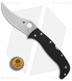 Spyderco James Keating Chinook 4 Lockback Knife Black G-10 (3.8" Satin) C63GP4 -Kershaw Sales Shop Spyderco James Keating Chinook 4 black G10 satin BHQ 50816 er bottlecap