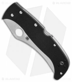 Spyderco James Keating Chinook 4 Lockback Knife Black G-10 (3.8" Satin) C63GP4 -Kershaw Sales Shop Spyderco James Keating Chinook 4 black G10 satin BHQ 50816 er spine
