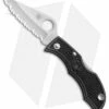 Spyderco Ladybug 3 Knife Black FRN (1.94" Satin Serr) LBKS3