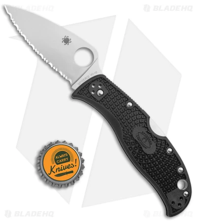 Spyderco LeafJumper Lock Back Knife Black FRN (3" Satin Serr VG-10) C262SBK 4 Spyderco LeafJumper Lock Back Knife Black FRN (3" Satin Serr VG-10) C262SBK - Image 4