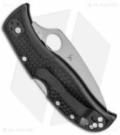 Spyderco LeafJumper Lock Back Knife Black FRN (3" Satin Serr VG-10) C262SBK 6 Spyderco LeafJumper Lock Back Knife Black FRN (3" Satin Serr VG-10) C262SBK -Kershaw Sales Shop Spyderco LeafJumper LB Black FRN Satin Serr BHQ 175395 jr side