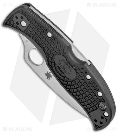 Spyderco LeafJumper Lock Back Knife Black FRN (3" Satin Serr VG-10) C262SBK 2 Spyderco LeafJumper Lock Back Knife Black FRN (3" Satin Serr VG-10) C262SBK - Image 2