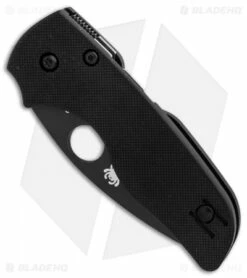 Spyderco Lil' Native Compression Lock Knife G-10 (2.5" Black Serr) C230GSBBK -Kershaw Sales Shop Spyderco Lil Native Black G10 Black Serr BHQ 81521 er spine