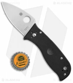Spyderco Lil' Temperance 3 Compression Lock Knife Black G10 (2.9" Satin) C69GP3 -Kershaw Sales Shop Spyderco Lil Temperance 3 CL Blk G 10 C69GP3 BHQ 50818 jr bottlecap 2
