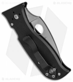 Spyderco Lil' Temperance 3 Compression Lock Knife Black G10 (2.9" Satin) C69GP3 -Kershaw Sales Shop Spyderco Lil Temperance 3 CL Blk G 10 C69GP3 BHQ 50818 jr side