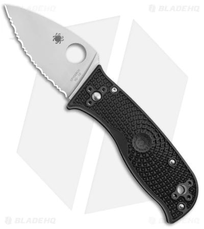 Spyderco Lil' Temperance 3 Lightweight Knife Black FRN (2.9" Satin Serr) C69SBK3 1 Spyderco Lil' Temperance 3 Lightweight Knife Black FRN (2.9" Satin Serr) C69SBK3
