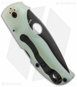 Spyderco M4 Native 5 Lockback Knife Natural G-10 (3" Black) C41GM4PBK5 Exclusive -Kershaw Sales Shop Spyderco M4 Native 5 LB Natural G 10 Black C41GM4PBK5 BHQ 88442 jr side 2