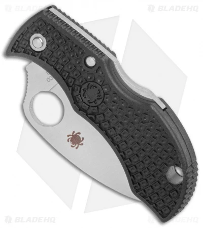 Spyderco ManBug Wharncliffe Lockback Knife Black FRN (1.9" Serr Satin) MBKWS 2 Spyderco ManBug Wharncliffe Lockback Knife Black FRN (1.9" Serr Satin) MBKWS - Image 2
