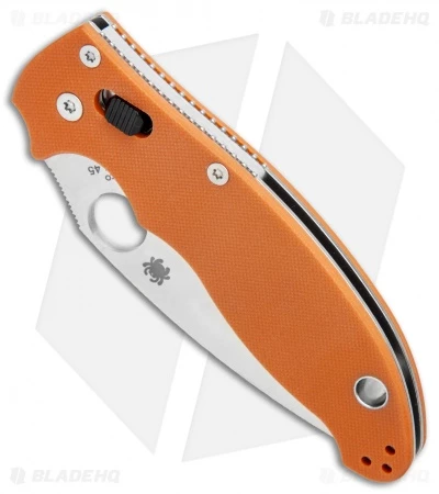 Spyderco Manix 2 Ball Bearing Lock Knife Orange G-10 (3.4" Satin REX 45) Sprint 2 Spyderco Manix 2 Ball Bearing Lock Knife Orange G-10 (3.4" Satin REX 45) Sprint - Image 2