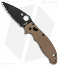Spyderco Manix 2 Folding Knife Brown G-10 (3.375" Black M390) C101GPBNBK2