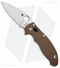 Spyderco Manix 2 Folding Knife Brown G-10 (3.375" Satin M390) C101GPBN2